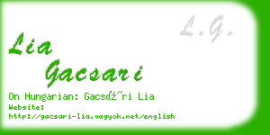 lia gacsari business card